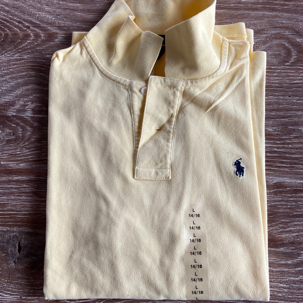 Polo Ralph Lauren Boys Polo Mesh Yellow Size 14-16 NWT
